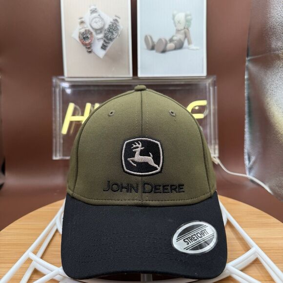 John Deere Olive Green/Black Stretch-fit cap - Picture 2 of 10